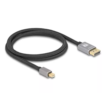DeLOCK Mini DisplayPort na DisplayPort kábel 8K 60 Hz 1 m sivý kov bez zaistenia