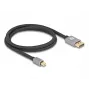 DeLOCK Mini DisplayPort na DisplayPort kábel 8K 60 Hz 1 m sivý kov bez zaistenia