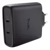 TRUST Maxo 100W 2-portová USB-C GaN nabíjačka — 100 W, 2× USB-C, max. 20 V, 2 m kábel, čierna