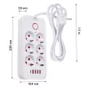 Predlžovacia zásuvka MACLEAN MCE389 W — 6 zásuviek, 4×USB-A, 1×USB-C, 2500W, 110–240V, 1,5 m kábel, biela