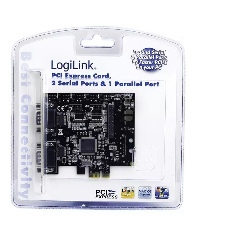 Interná PCIe rozširujúca karta LOGILINK PC0033 so sériovými a paralelnými výstupmi, NetMOS čipset