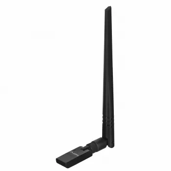 USB WLAN adaptér LANBERG NC-0300-WIE, USB 2.0, dve externé antény 5 dBi, WLAN 300 Mbit/s, Ethernet/WLAN, čierny