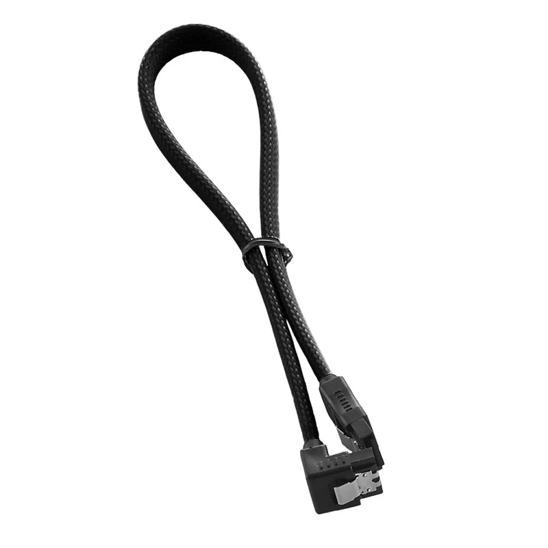 CableMod ModMesh SATA-3 kábel s pravouhlým konektorom 30 cm - čierny