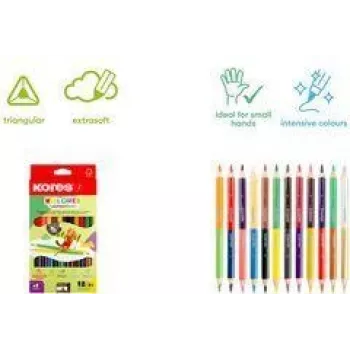 Kores KOLORES DUO JUMBO pastelky sortiment farieb 12 kusov (93252)