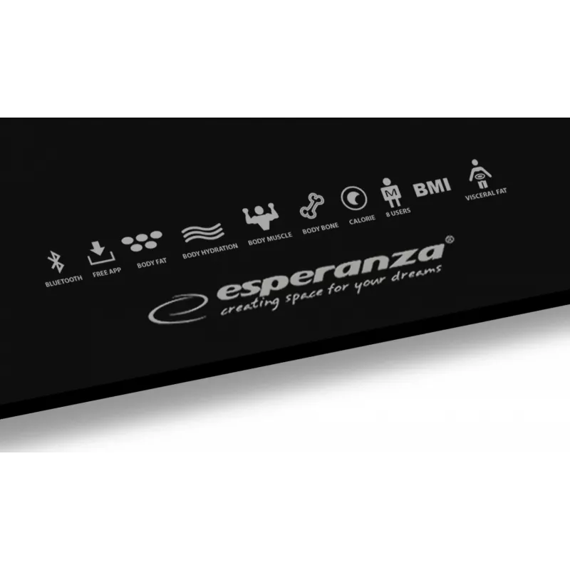 Esperanza EBS016K osobná váha elektronická osobná váha štvorcová čierna