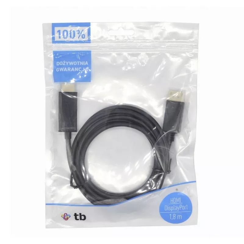 Kábel DisplayPort na HDMI TB AKTBXVDMHMDP18B 1,8 m, čierny