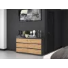 Komoda Top e Shop M6 140 ANT/ART, 6 zásuviek, antracit dub, 1380×750×400 mm