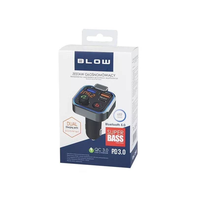 FM vysielač BLOW 74-166# Bluetooth 87,5–108 MHz