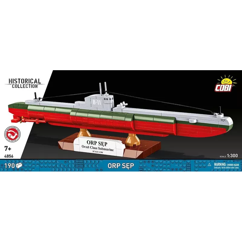 Plastový modelársky set Cobi poľská ponorka ORP Sęp mierka 1:300 (COBI-4856)
