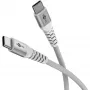 Super-mäkký USB 2.0 opletený kábel, USB-C konektor samec > USB-C konektor samec (biela, 1 meter)