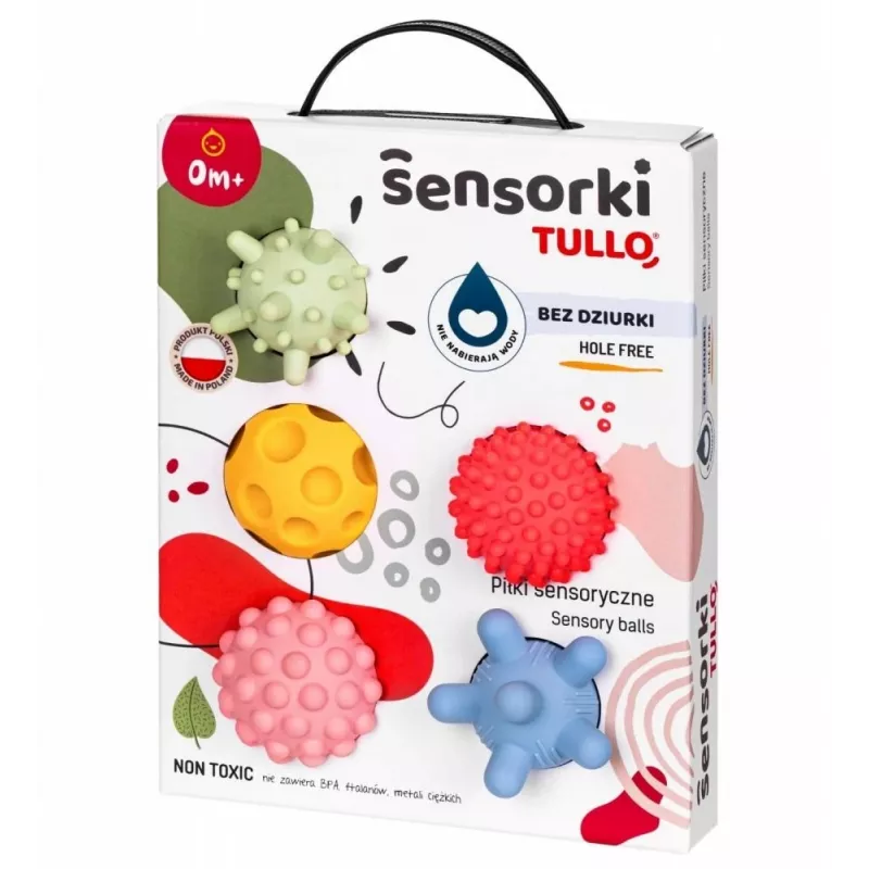 Senzorické lopty bez dierok TULLO pastelové, 5 kusov