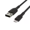 Kábel pletený USB-Lightning 1 m čierny