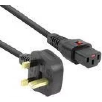 Napájací kábel ACT PC980 — UK konektor na C13 IEC Lock, 2 m, 230 V 10 A, čierny