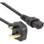 Napájací kábel ACT PC980 — UK konektor na C13 IEC Lock, 2 m, 230 V 10 A, čierny