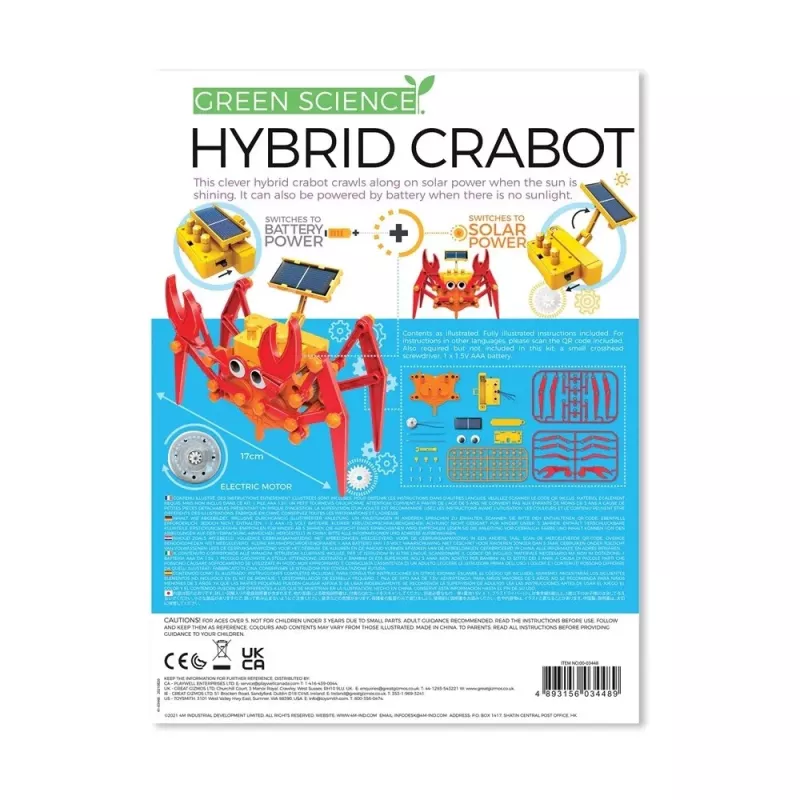 4M Zelený Science Hybrid Crabot – solárny krabí robot stavebnica – pre deti od 5 rokov
