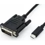 Videokábel adaptér ROLINE 11.04.5831 USB Type-C na DVI 2m čierny