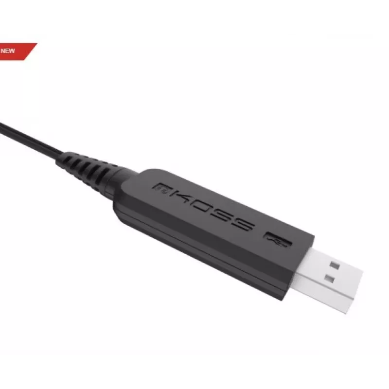 Koss | slúchadlá | CS195 USB | káblové | on-ear | mikrofón | čierna