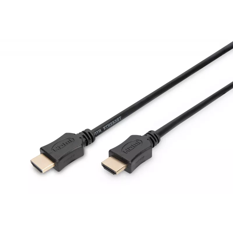 Assmann HDMI High Speed prepojovací kábel, typ A konektor samec/samec, 10,0 m, s Ethernet, predtým HDMI 1.4, UL, čierny, pozlátený (AK-330107-100-S)