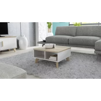 Cama LOTTA 60 konferenčný stolík biela/Sonoma dub