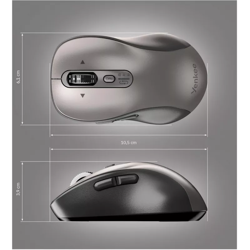 YENKEE YMS 2010SR GYRO Dual bezdrôtová myš, Bluetooth + USB 2,4 GHz