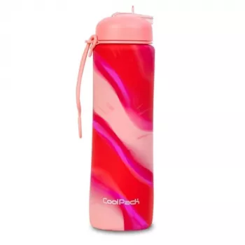 COOLPACK silikónová fľaša na pitie Pump 600 ml dievčenská ružová