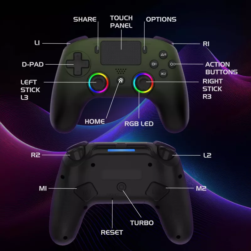 Subsonic bezdrôtový LED ovládač zelený pre PS5