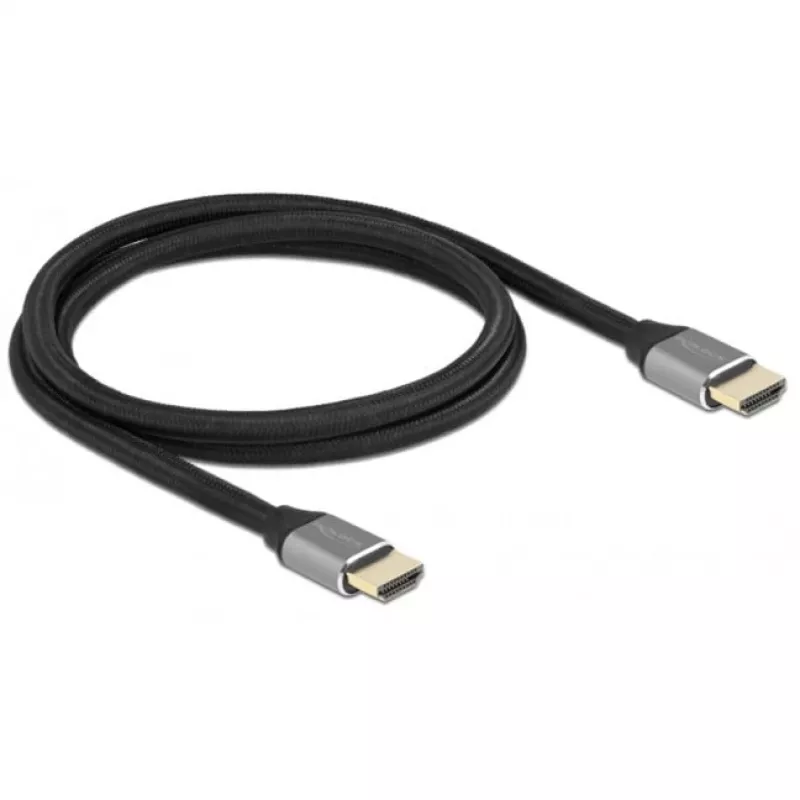 HDMI kábel DeLOCK Ultra High Speed 48 Gbps 8K 60 Hz sivý 1 m