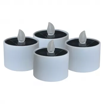 LED solárna čajová sviečka RealPower STL-4, balenie 4 ks, solárne LED čajové sviečky na batérie