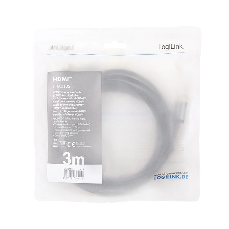 HDMI kábel LogiLink CHA0102 3m