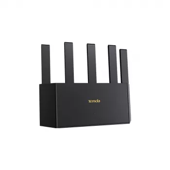 WLAN router TENDA TE3L Wi‑Fi 7 (IEEE 802.11ax), 3x Gigabit-LAN, 1x WAN, 512 MB RAM, VLAN, NAT, WPA, čierny