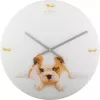 NeXtime hodiny 8136 Puppy, Ø43 cm, nástenné, biele/béžové