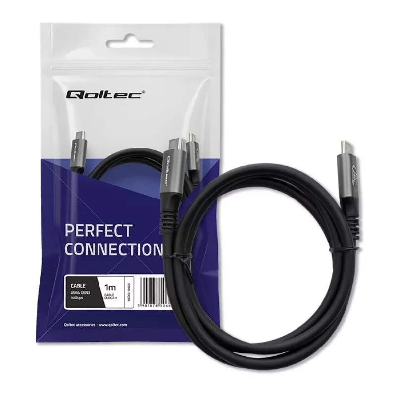 USB-C kábel QOLTEC USB4 240 W pre Thunderbolt 3/4, 40 Gbit/s, 240 W napájanie