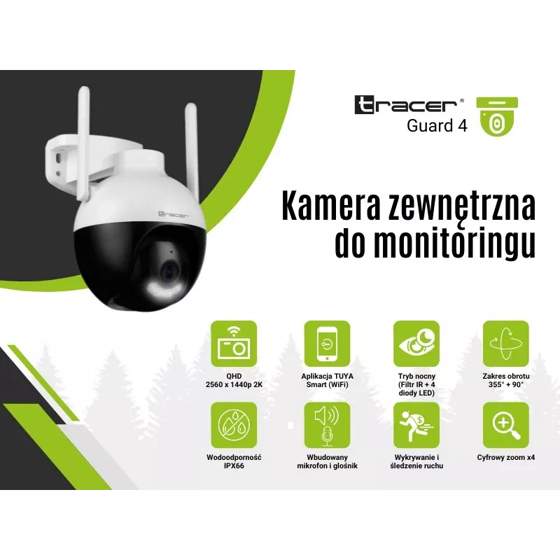 Bezpečnostná kamera Tracer 47376 GUARD 4 HD