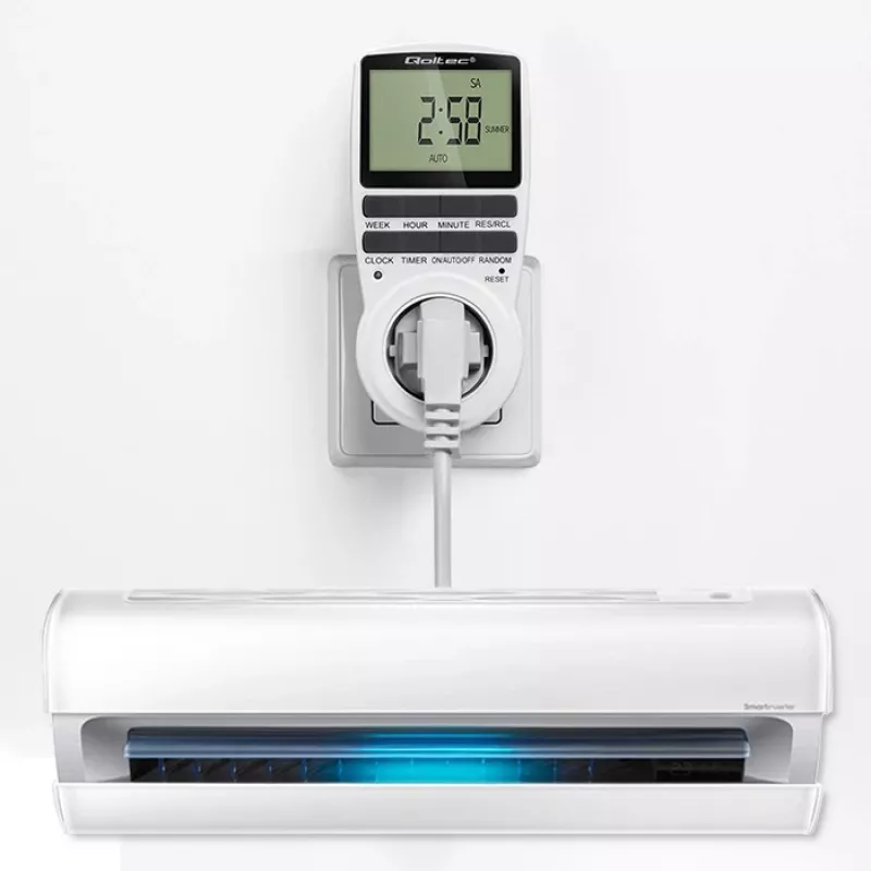 Elektronický časovač QOLTEC PC0628 s LCD displejom, 24-hodinové odpočítavanie