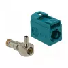 Delock 89723 FAKRA Z zásuvka 90° na krimpovanie, Water Blue