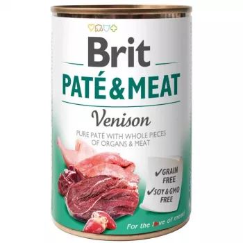 BRIT Paté & Meat s divinou - mokré krmivo pre psy - konzerva - 400 g
