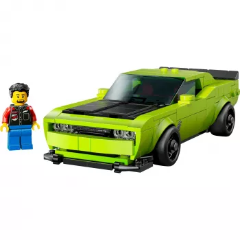 Stavebné hračkárske auto LEGO Speed Champions Dodge Challenger SRT Hellcat 77237 — 390 dielov, 1 minifigúrka, odporúčaný vek 9+