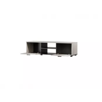 TV skrinka cama meble SOHO 140x43x37 cm — vrchná časť cashmere, čierny rám