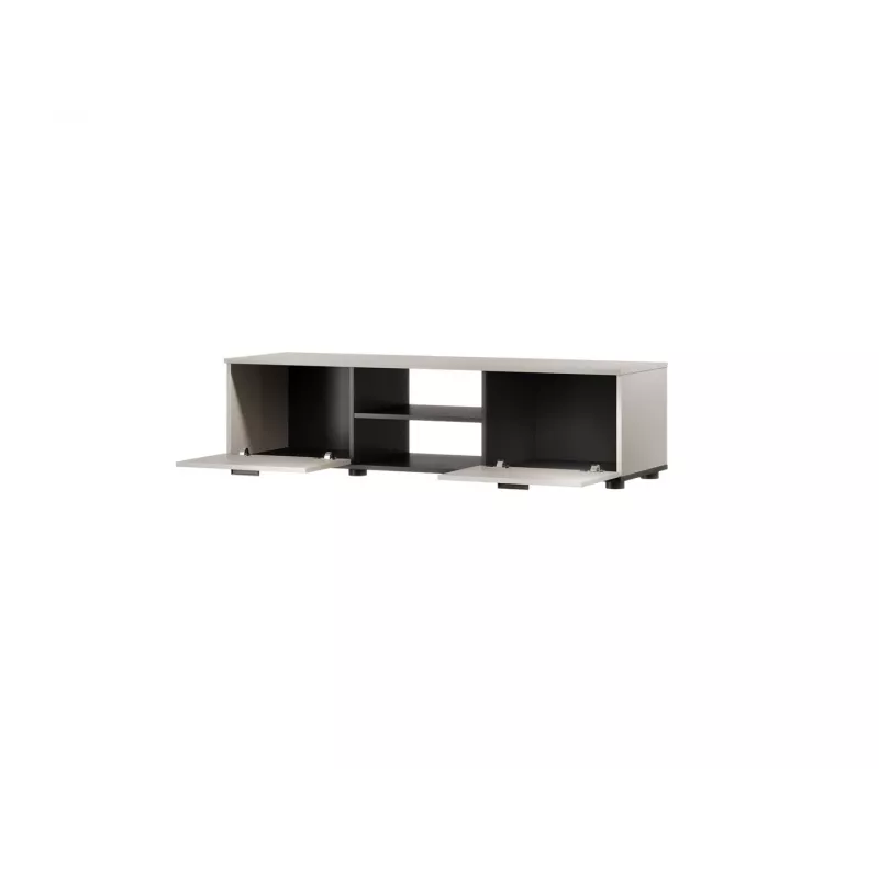 TV skrinka cama meble SOHO 140x43x37 cm — vrchná časť cashmere, čierny rám