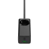 Akyga AK-CH-21 GaN USB nabíjačka 65 W, 2 x USB-C + USB-A, so zásuvkou, 1,5 m, čierna