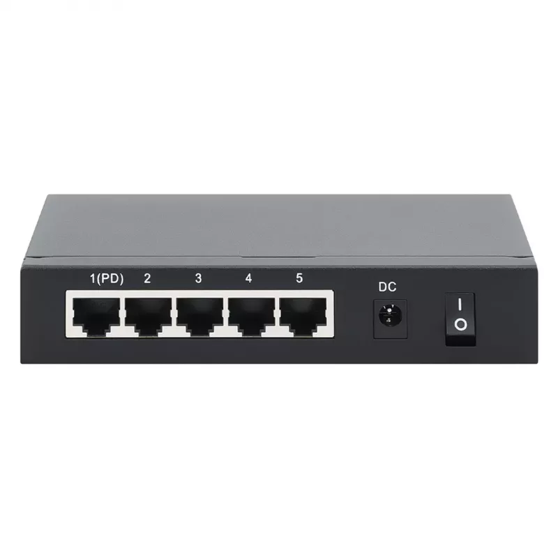 Gigabit 5xPoE Passthrough Switch, napájaný cez PoE alebo AC, 68W