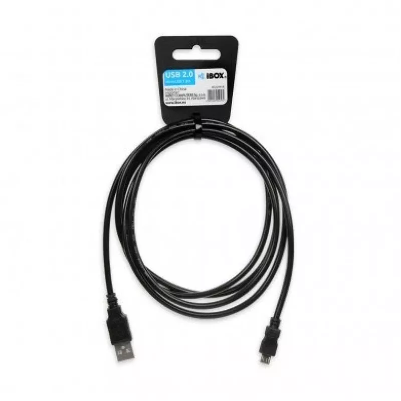 USB A na Micro-USB B kábel IBOX IKU2M18 1,8 m USB 2.0, čierny, 2 A