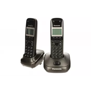 Panasonic KX-TG2512 DECT telefón sivý zobrazuje číslo volajúceho