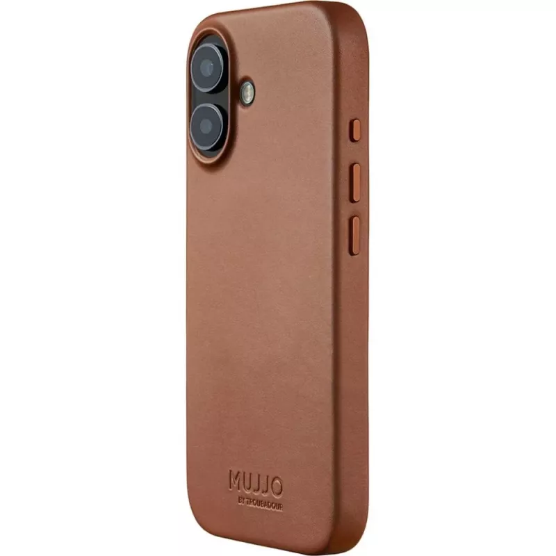 Mujjo Full Leather Case MagSafe puzdro pre iPhone 17 hnedé