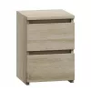 Nočný stolík top e shop M2 SONOMA — nočný stolík s 2 zásuvkami, dub, 300×300×400 mm
