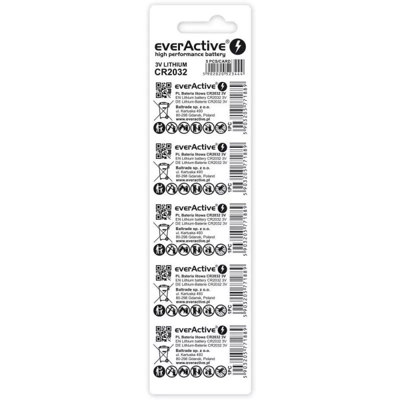 Lítium batérie everActive CR2032 - blister 5 ks