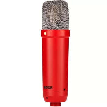 Štúdiový kondenzátorový mikrofón RØDE NT1 Signature Red — kardioida, 20–20000 Hz, -32 dB citlivosť, XLR (3-polohový), 313 g