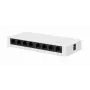 Neupravovateľný switch GEMBIRD NSW-G8-01 – 8× Gigabit Ethernet (10/100/1000), biela, DC 5V