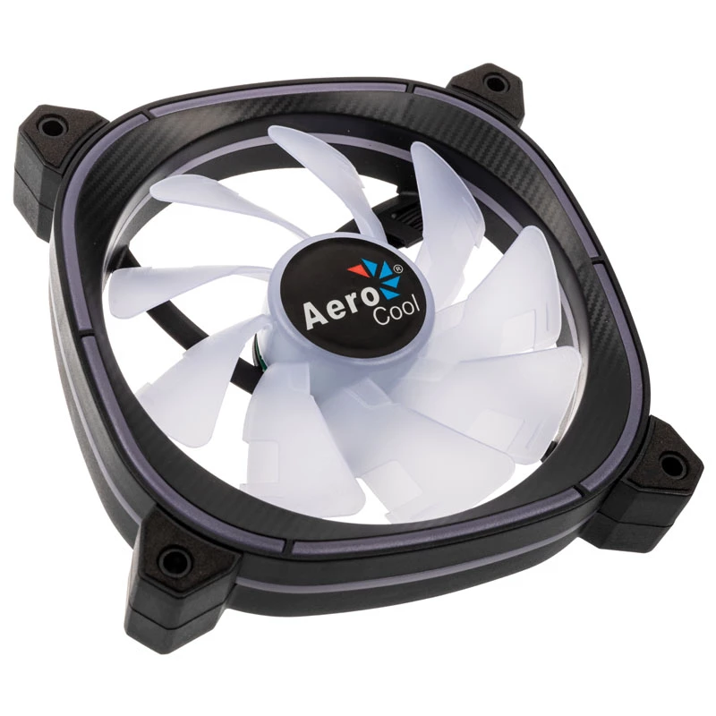 AEROCOOL 120 mm Astro 12F ARGB LED skriňový ventilátor — 120 mm, ARGB osvetlenie, 3-pin napájací konektor