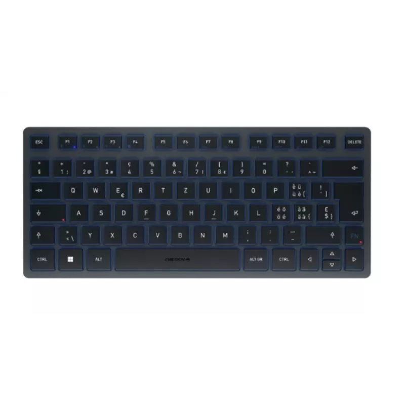Bluetooth klávesnica CHERRY KW 7100 MINI BT QWERTZ švajčiarska modrá bezdrôtová